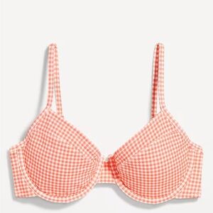 Gingham Textured Underwire Balconette Swim Top